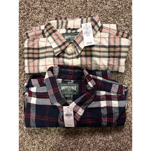 TWO NWT Mens American Eagle Flannel Shirts Size XL
